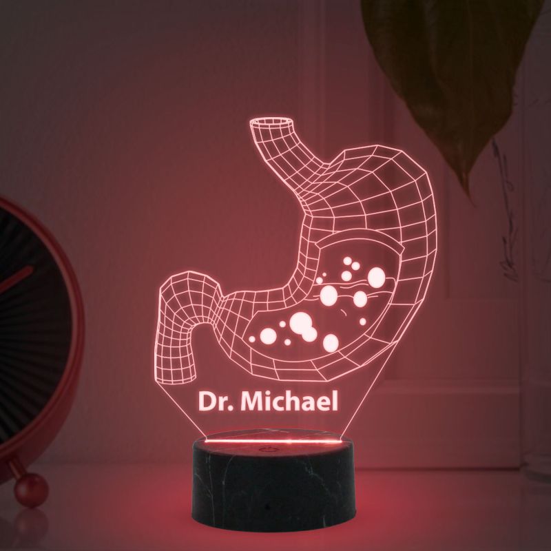 Customized with Name 3D Illusion Stomach Led Lamp Gift for Gastroenterologist Doctor